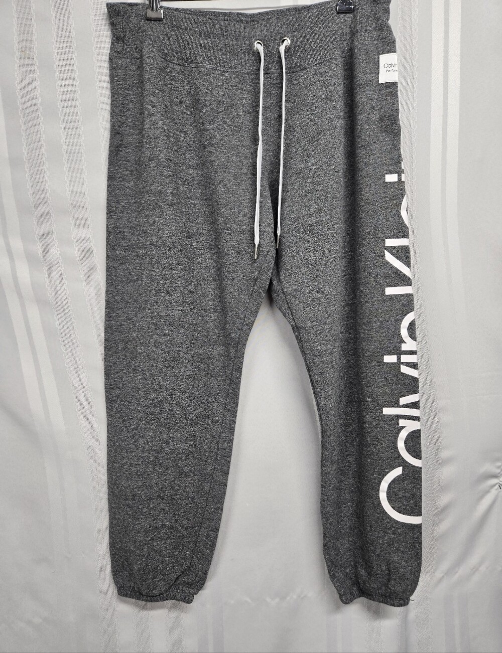 CALVIN KLEIN WOMEN’S PERFORMANCE JUMBO LOGO JOGGER PANTS GRAY SIZE LARGE